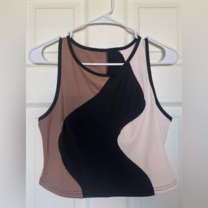 Colorblock Cropped Tank Top